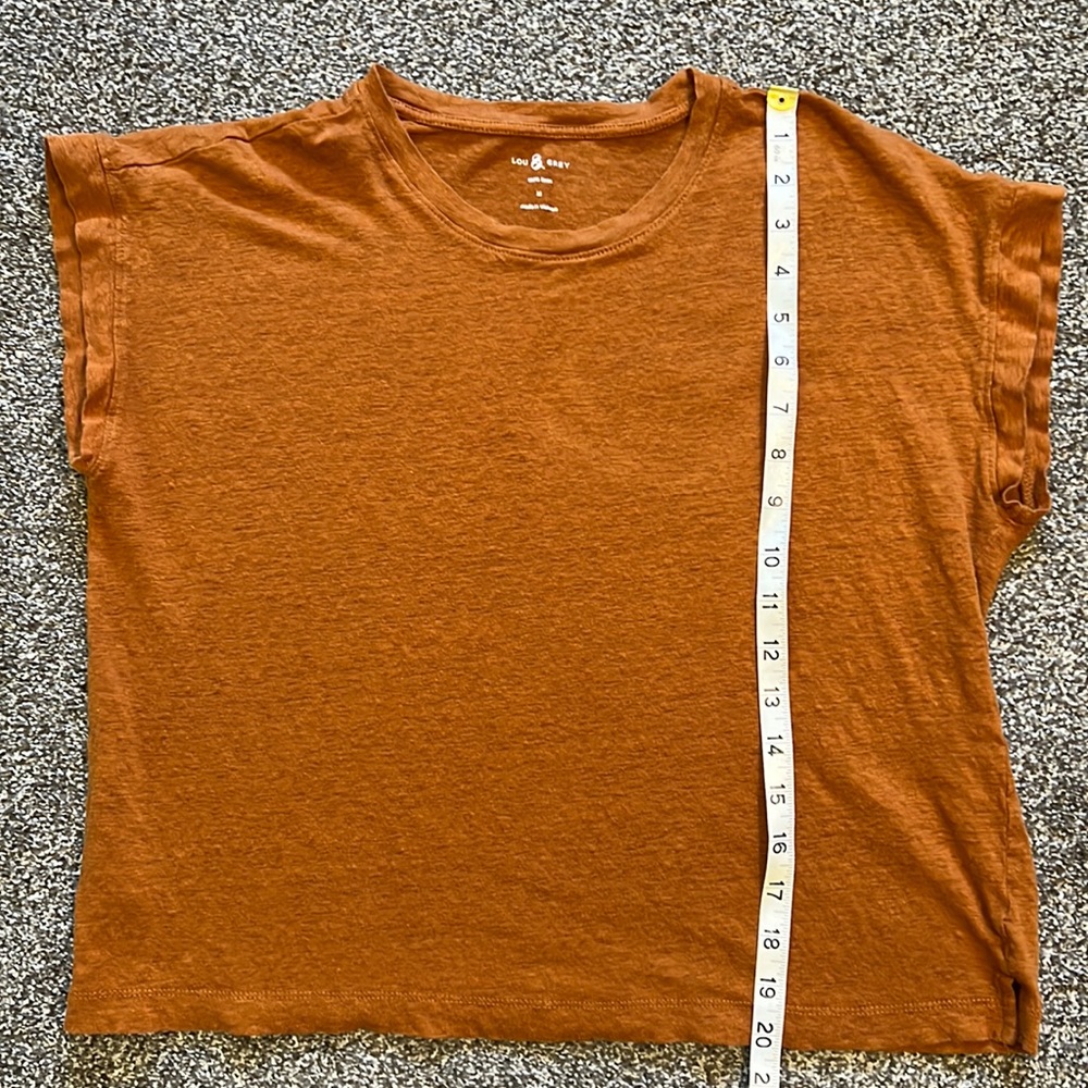 Women’s Lou & Grey, orange linen t-shirt, M.